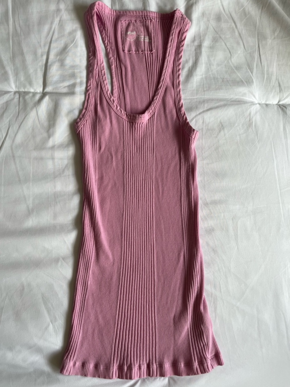 Aerie Ribbed Scoop Tank Top - Pink